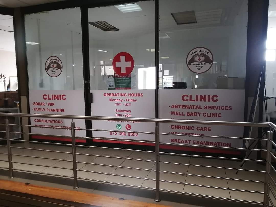 Leanoleletle Health Care Service storefront at Boulders Shopping Complex
